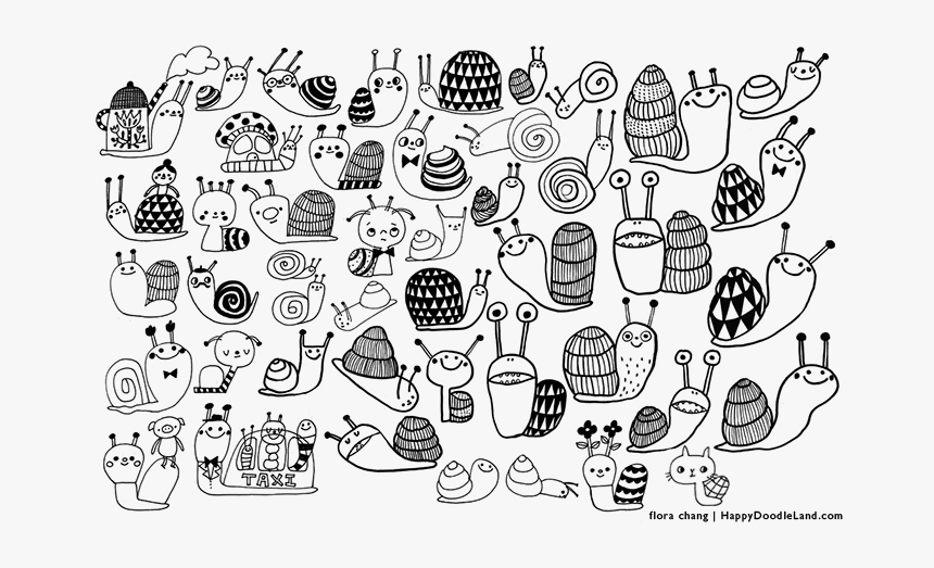 Florachang Happydoodleland Snailcharacterstudy2 - Illustration, HD Png Download