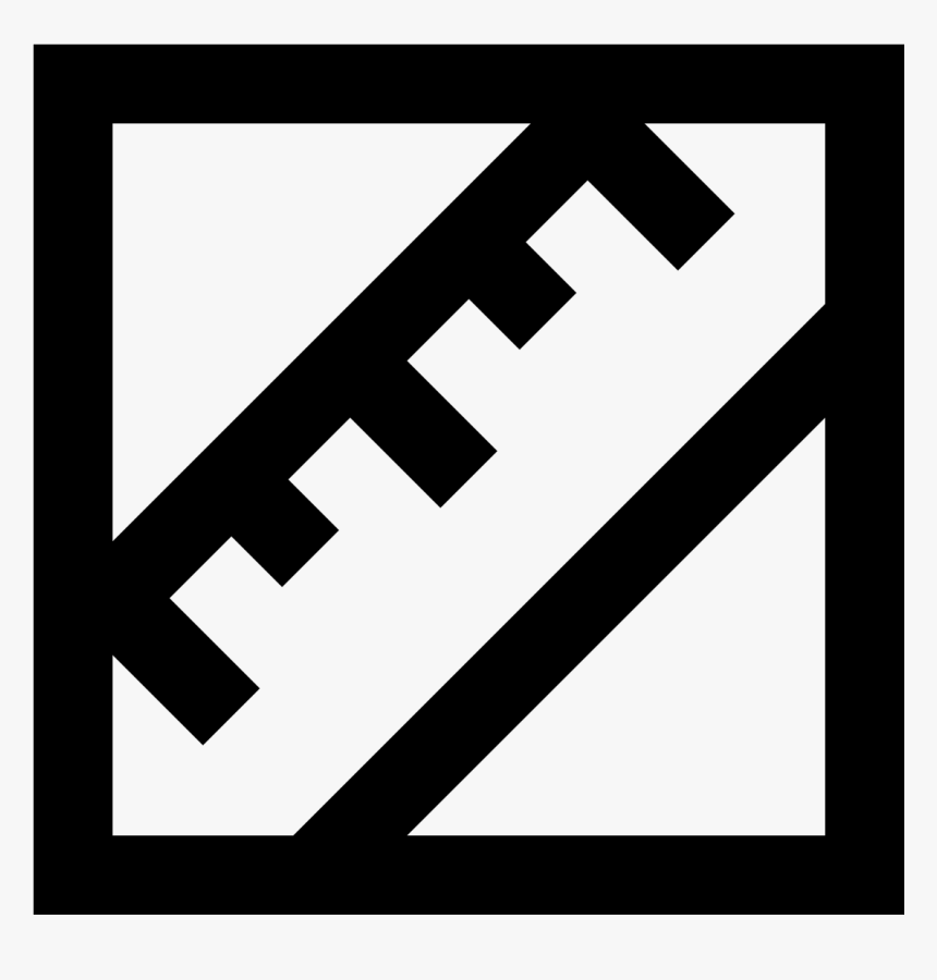 This Icon Is Depicting A Ruler Tilted Diagonally And - Icon Penggaris Png, Transparent Png