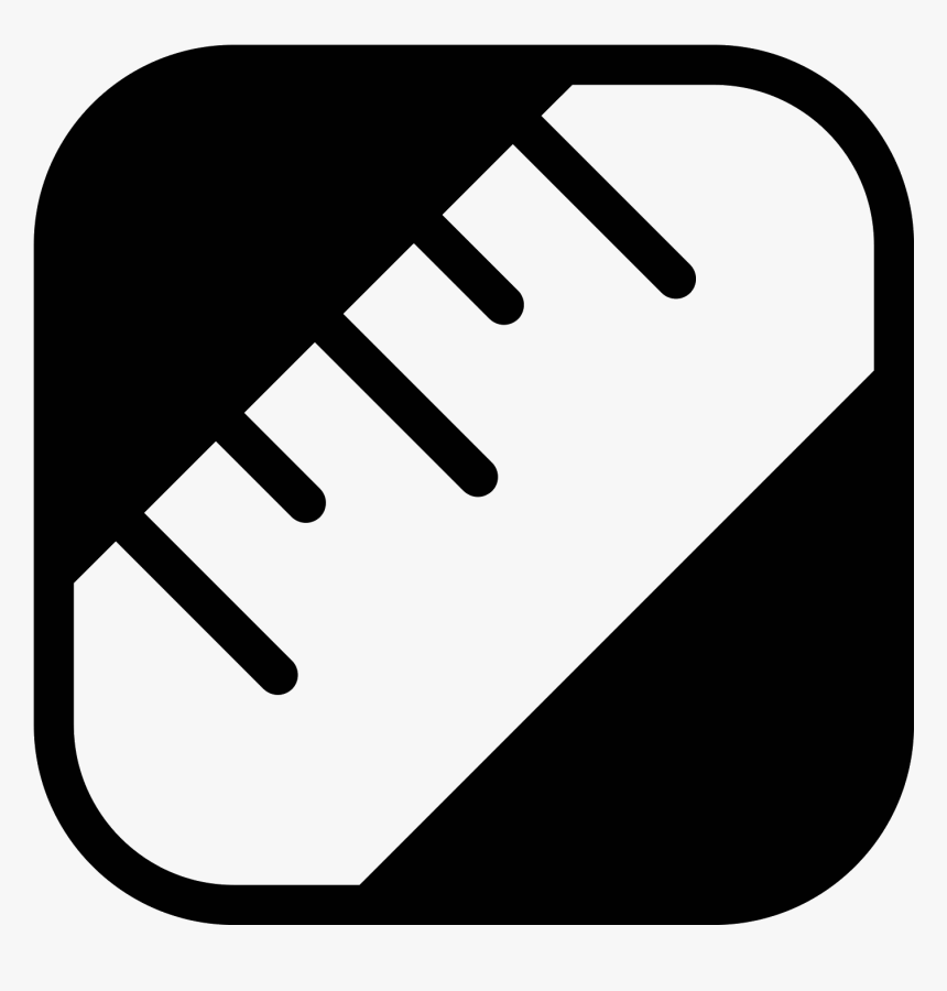 This Icon Is Depicting A Ruler Tilted Diagonally And, HD Png Download