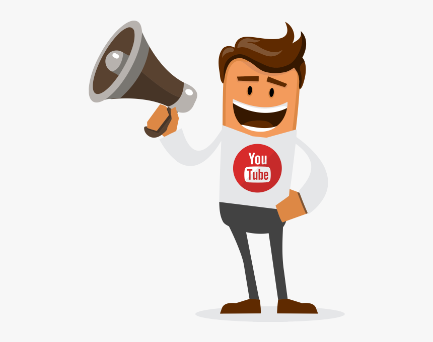 Buy Youtube Subscribers - Vector Man With Megaphone, HD Png Download