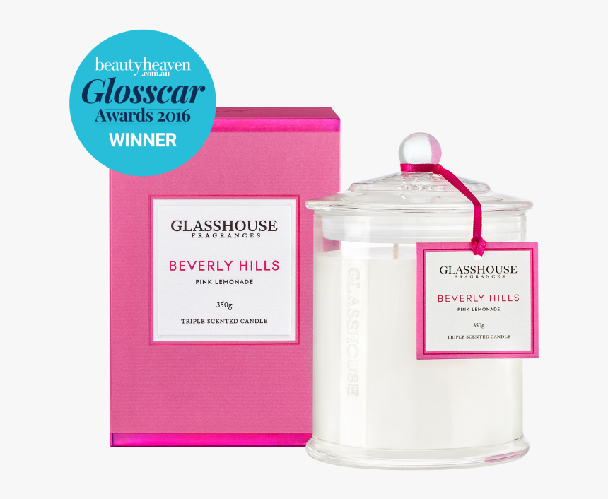Beverly Hills Pink Lemonade Triple Scented Candle By - Glasshouse Pink Lemonade, HD Png Download