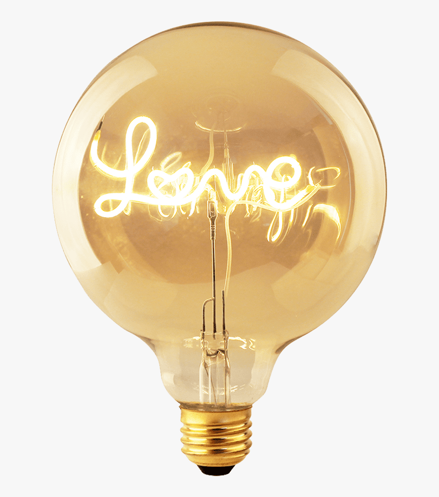 Love Light Bulb - Incandescent Light Bulb, HD Png Download