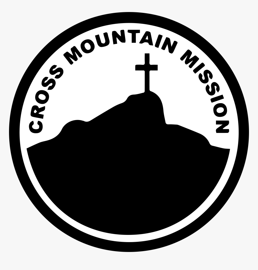 Cross Mountain Logo Black Mountain White Background - Circle, HD Png Download
