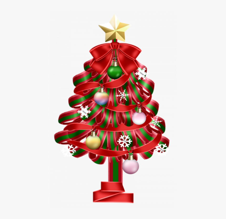 Red Christmas Tree Clipart Png, Transparent Png