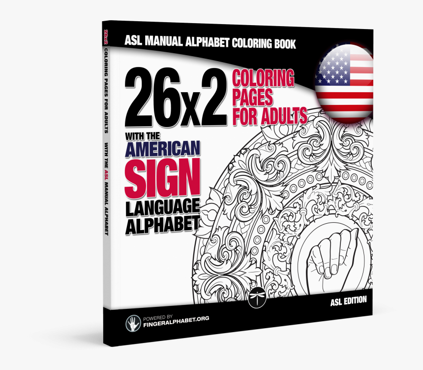 Asl Fingerspelling Coloring Book With The American - Fingerspelling, HD Png Download