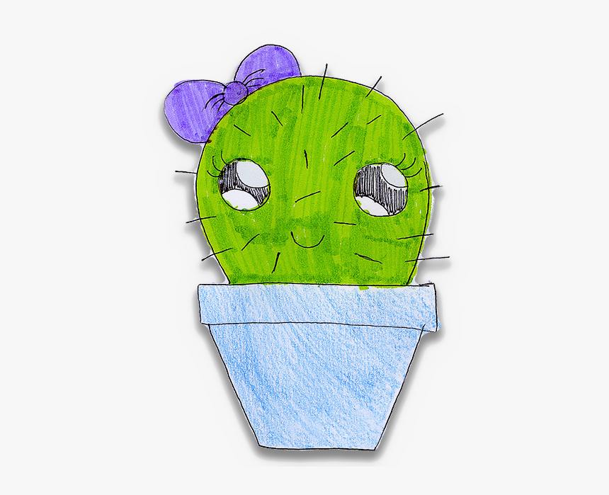 Kawaii Cactus Stickers Messages Sticker-0 - Sticker, HD Png Download