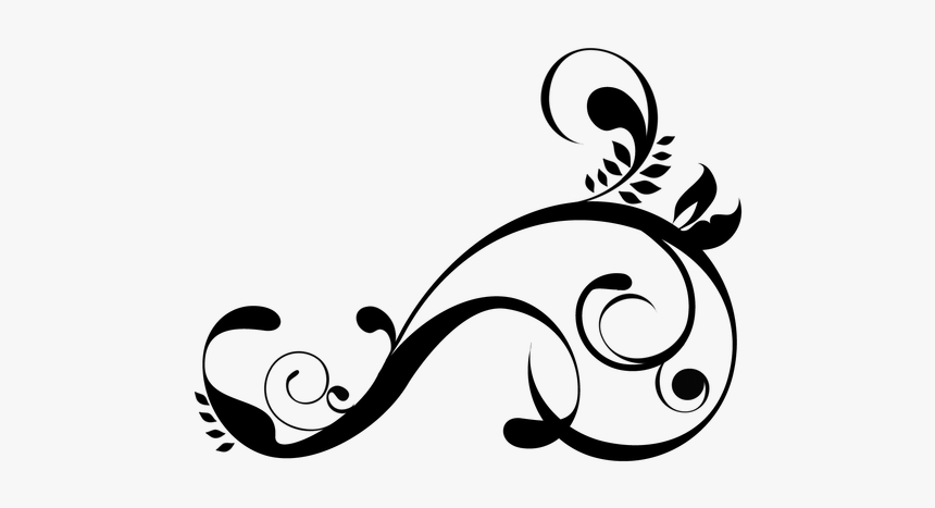 Can Use For Book Cover, White Decorative Swirl Clipart - Black Swirls, HD Png Download