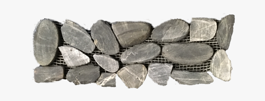 Bali Black Flat Split Cobblestone Border - Stone Wall, HD Png Download
