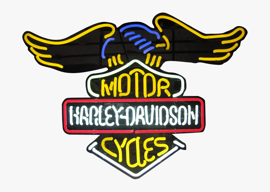 Neon Sign Logo Harley-davidson Motorcycle Sticker - Davidson Logo Sticker Harley, HD Png Download