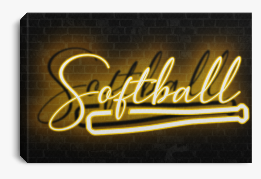 Softball Neon Light Effect Canvas Wall Art Jaca1034 - Calligraphy, HD Png Download