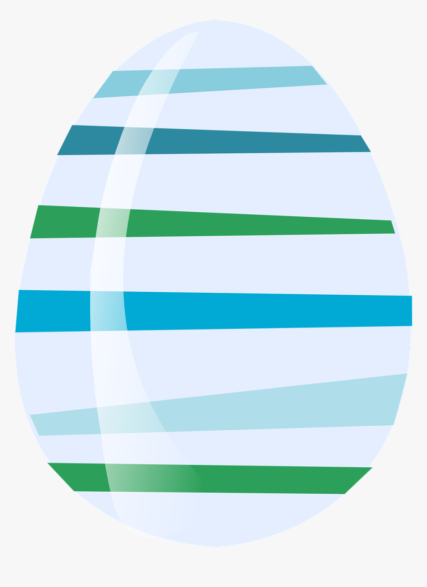 Easter, Egg, Blue, Green, Striped, Stripes - Circle, HD Png Download