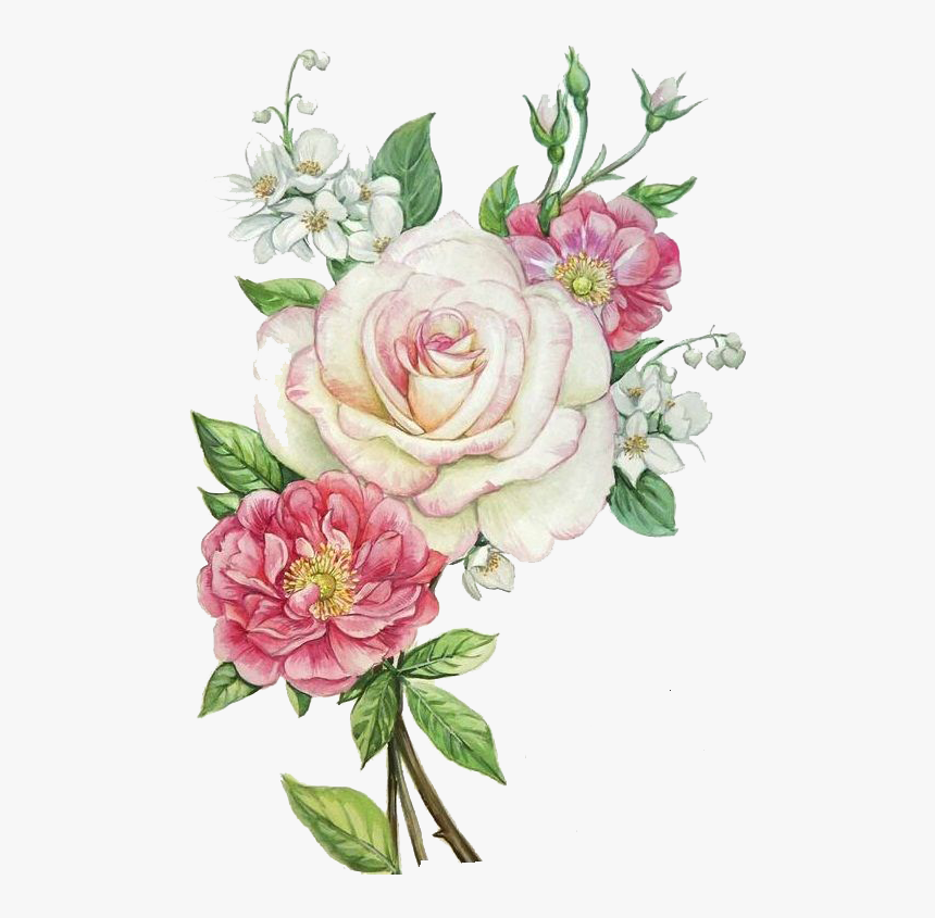 Pink Flowers Png Free Photo Clipart - Цветы На Белом Фоне, Transparent Png