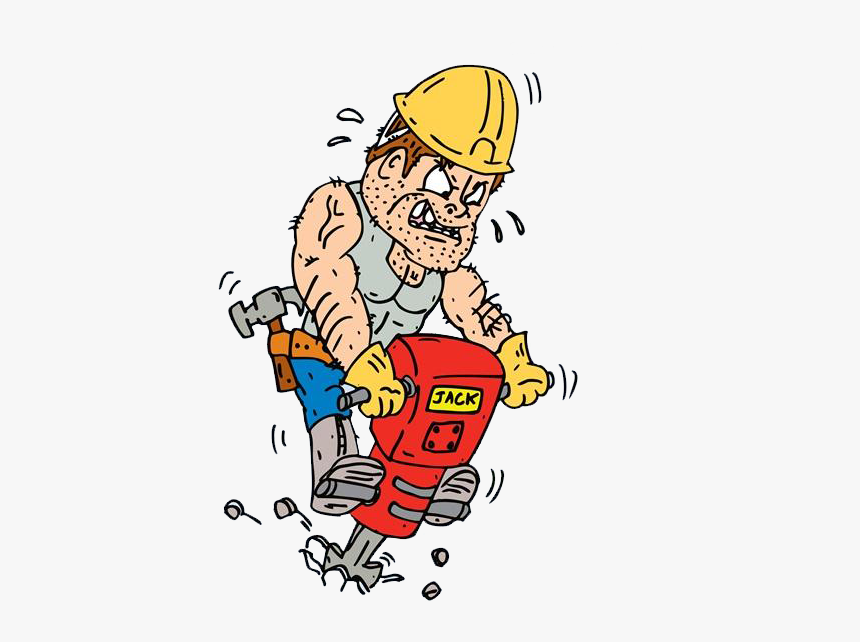 Engineering Clipart Service Engineer - Construction Worker Jackhammer, HD Png Download