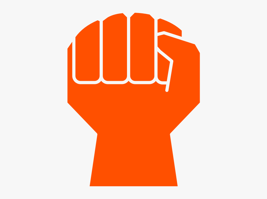 Clenched Fist No Stroke - Raised Fist Vector No Background, HD Png Download