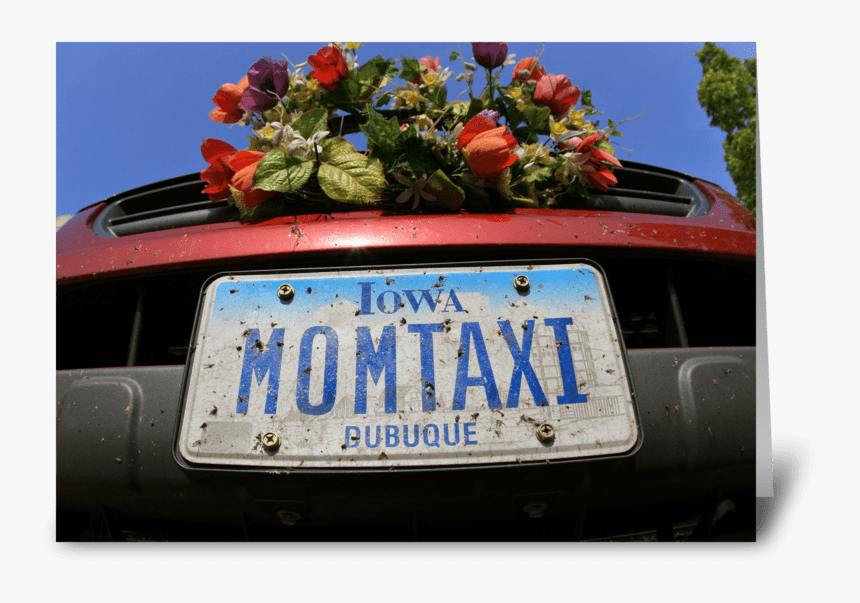 Mom Taxi Greeting Card - Vehicle Registration Plate, HD Png Download