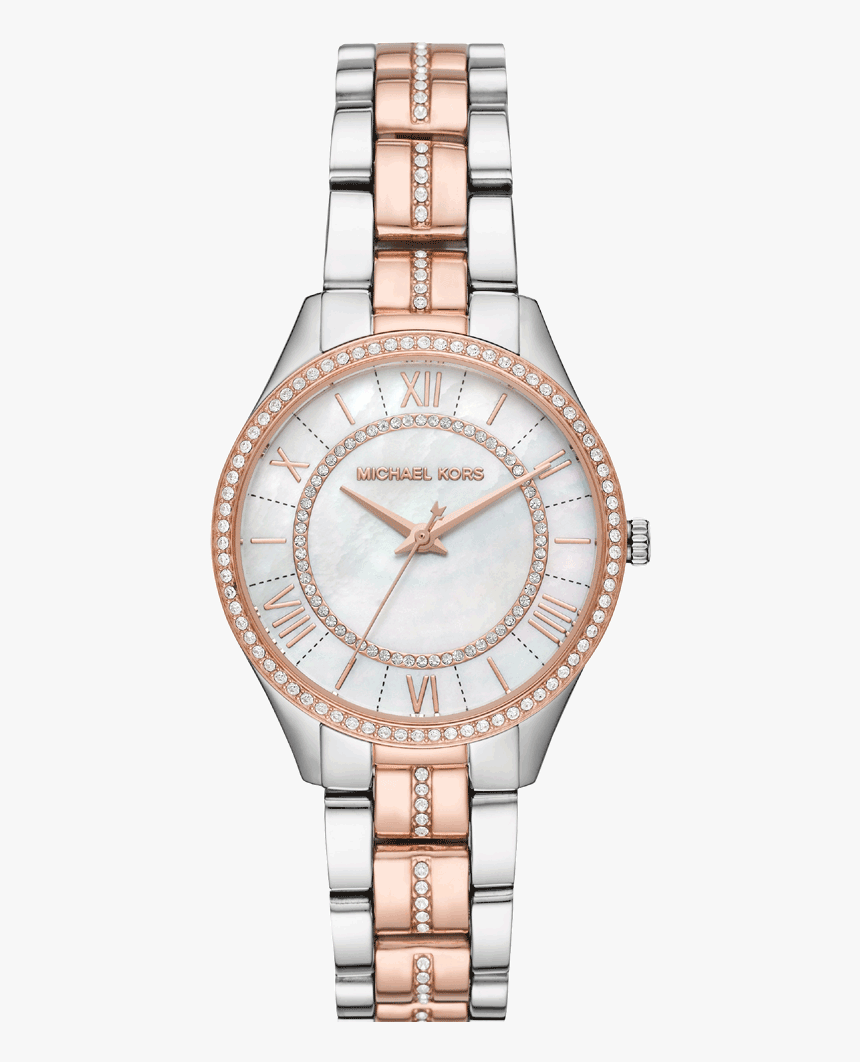 Michael Kors Lauryn - Mini Lauryn Pavé Two Tone Watch, HD Png Download
