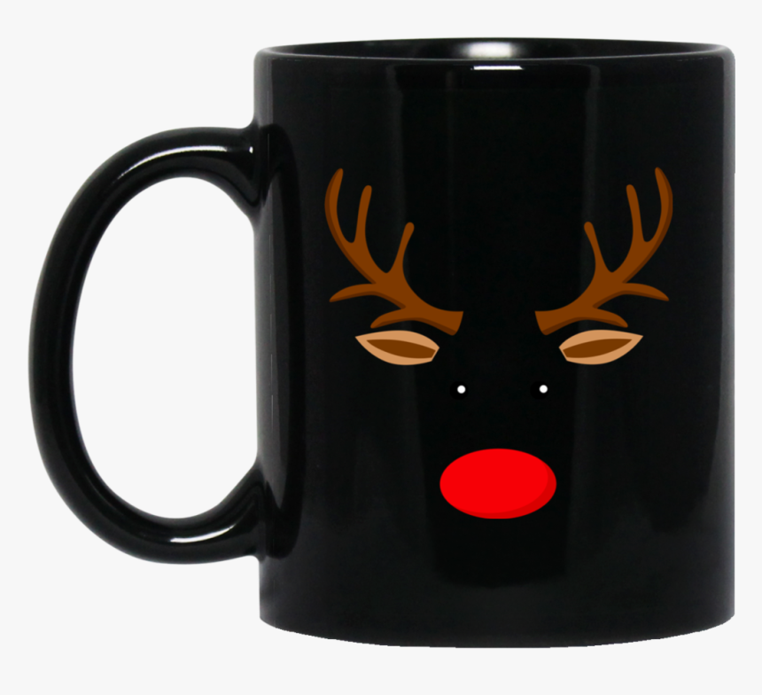 Reindeer Face Fun Print Clothes Red Nose Mugs Bm11oz - Naruto Shippuden Anti Village Symbols, HD Png Download