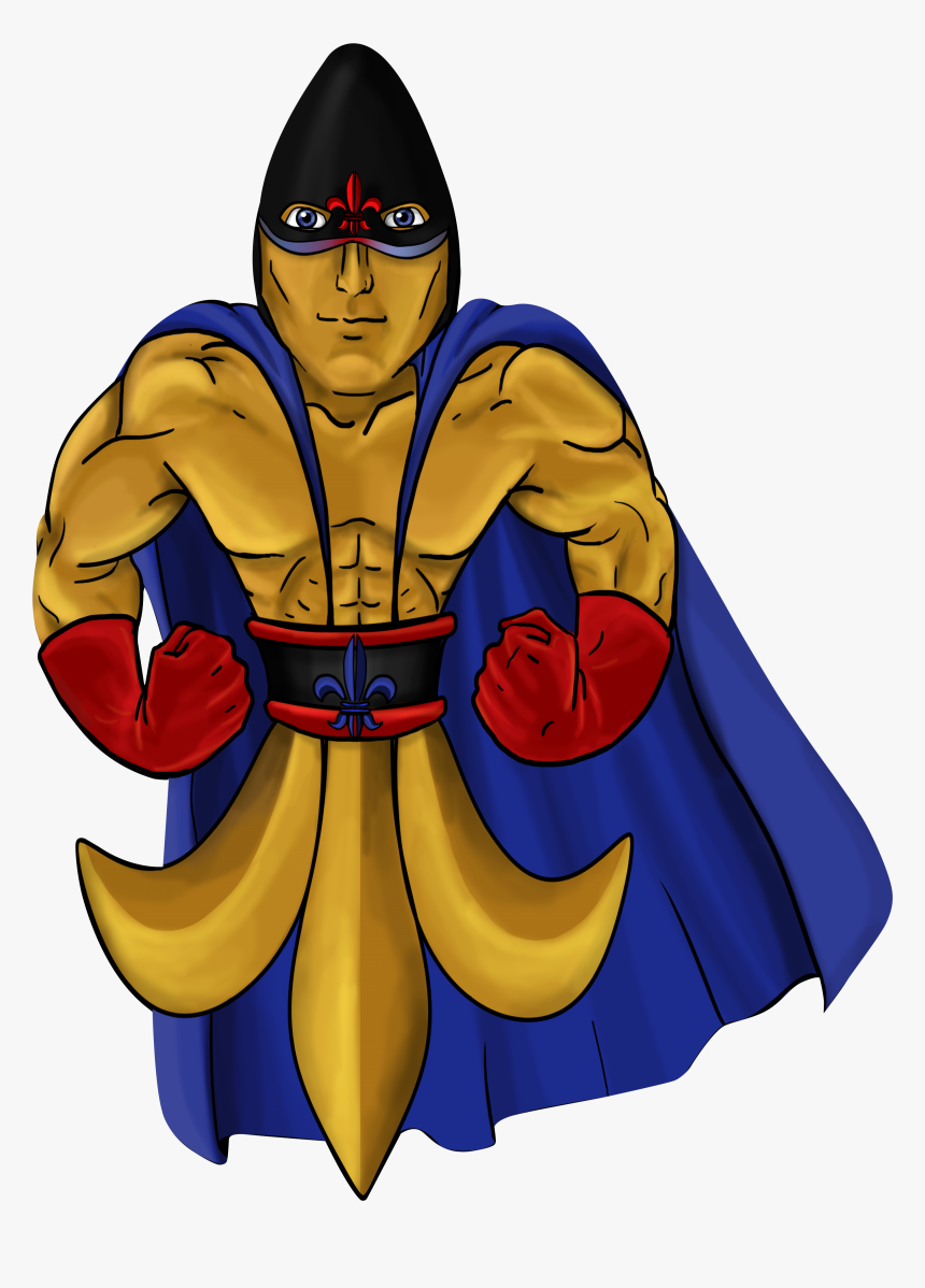 Red, White And Blue, Superhero Fleur De Lis - Cartoon, HD Png Download