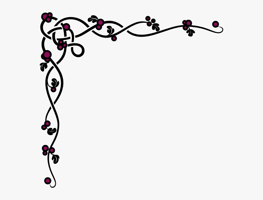 Berry Vine Clip Art At Clker Top Left Corner Borders, HD Png Download , Transparent Png Image