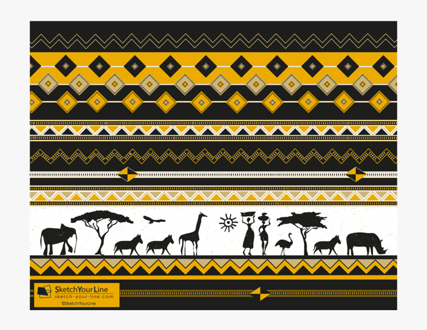 African Images Rectangular Greeting Cards 
 Class - Herd, HD Png Download