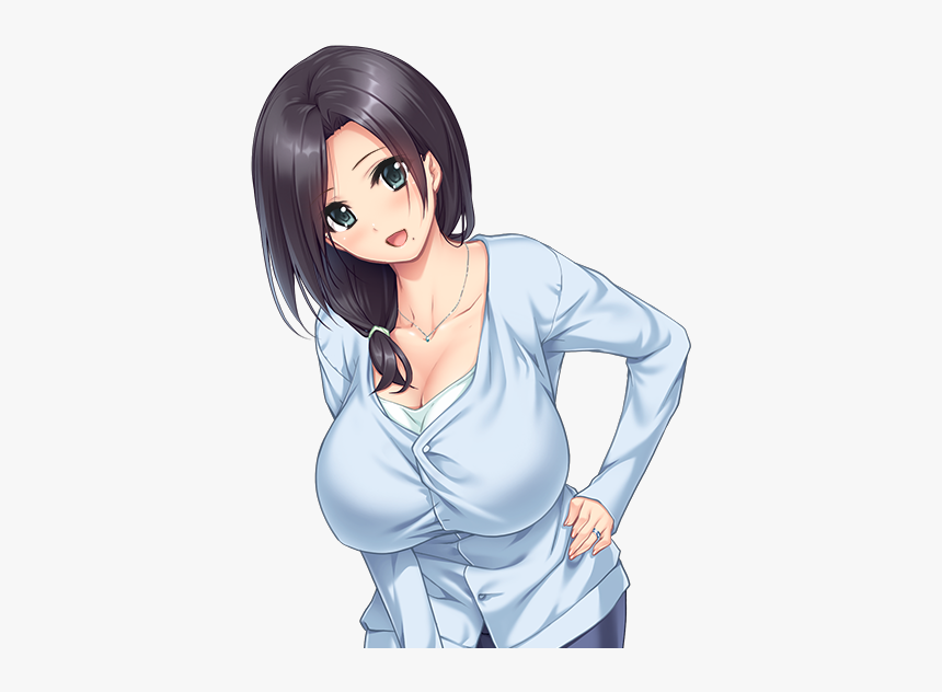 Anime Oppai Black Hair Female, HD Png Download