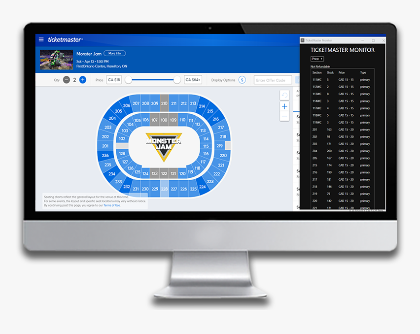 Ticket Master Chrome Extension Preview - Computer Monitor, HD Png Download
