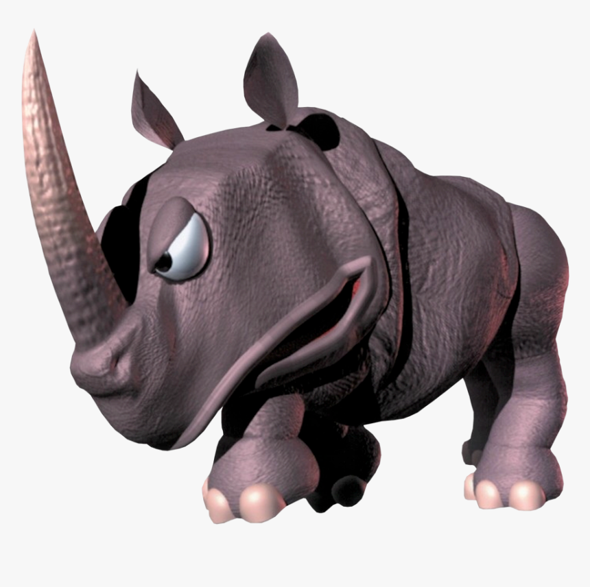 Meanwhile Rambi Struts Around Like He Owns The Place - Donkey Kong On Rhino, HD Png Download