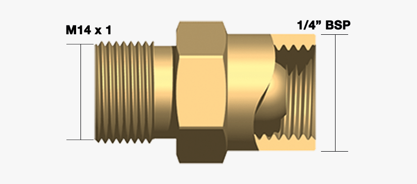 M14 X - M14 Male To 1 4 Bsp Female, HD Png Download
