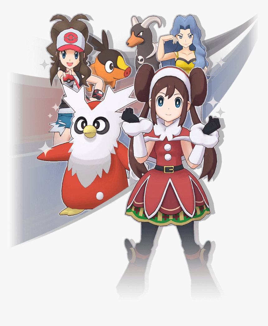 Christmas Rosa & Delibird - Cartoon, HD Png Download