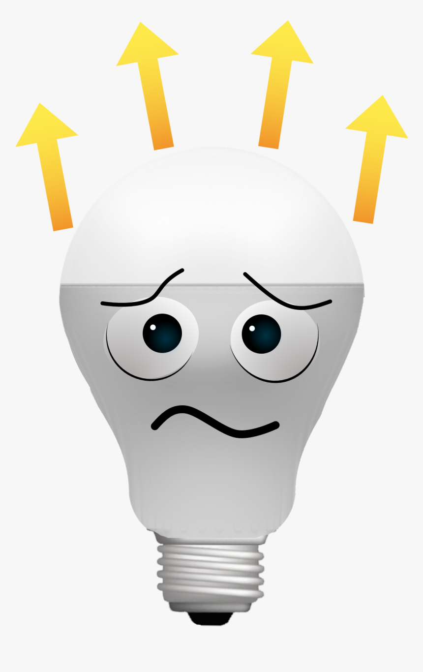 Unhappy Led Bulb - Cartoon, HD Png Download