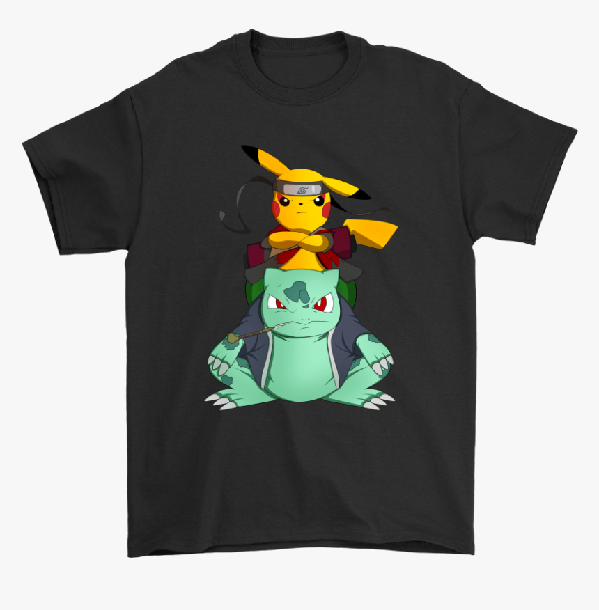Pokemon Pikachu And Bulbasaur Mashup Naruto Jiraiya - Slipknot Disney Shirt, HD Png Download