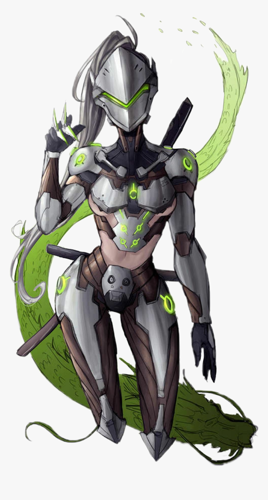 #femalegenji #overwatch #girl #genji - Genji Girl, HD Png Download
