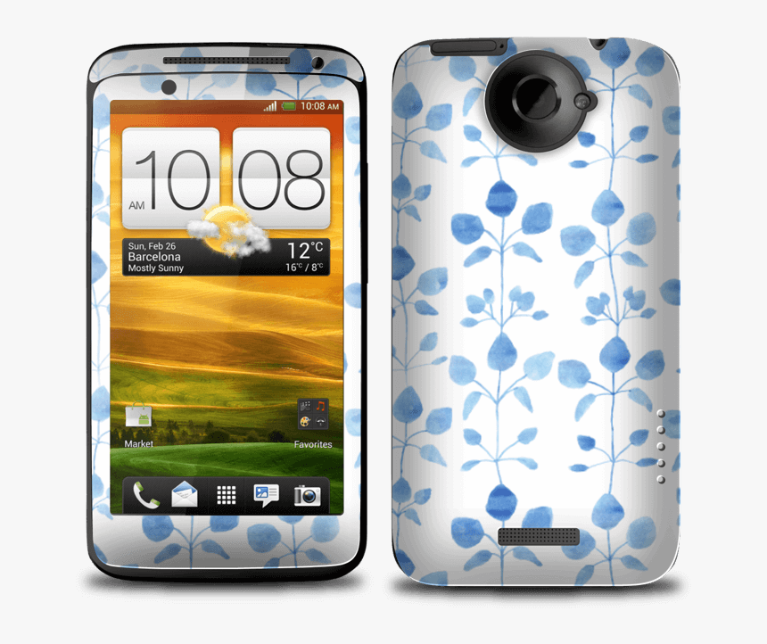 Flores Azules Vinilo One X - Htc One X, HD Png Download