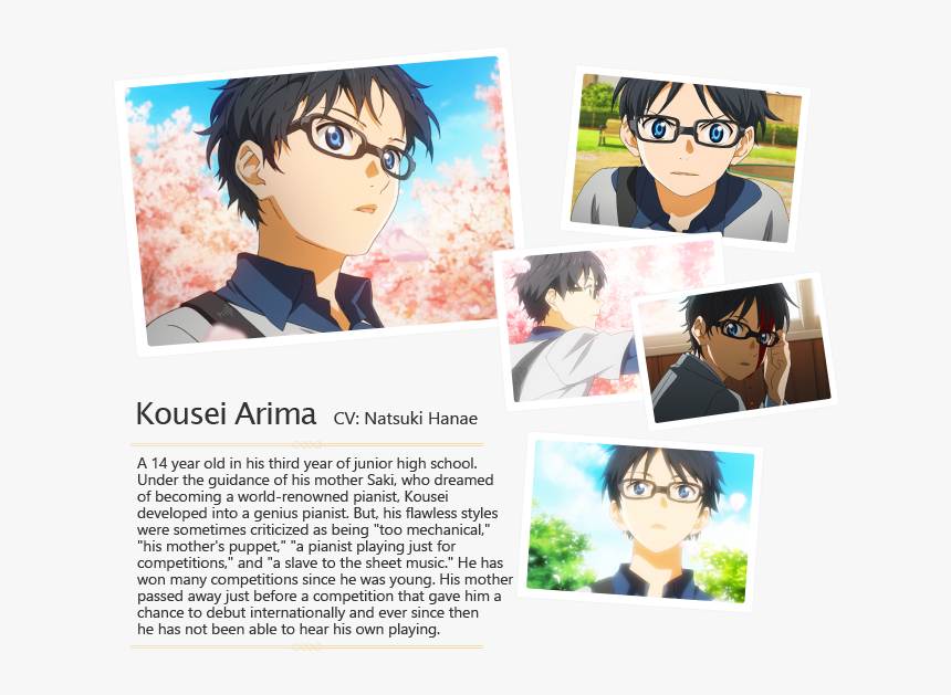 Chara1 - Your Lie April Characters, HD Png Download