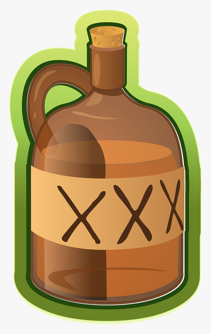 Glass Bottle Alcoholic Drink Fizzy Drinks Clip Art - Alcohol Xxx Png, Transparent Png