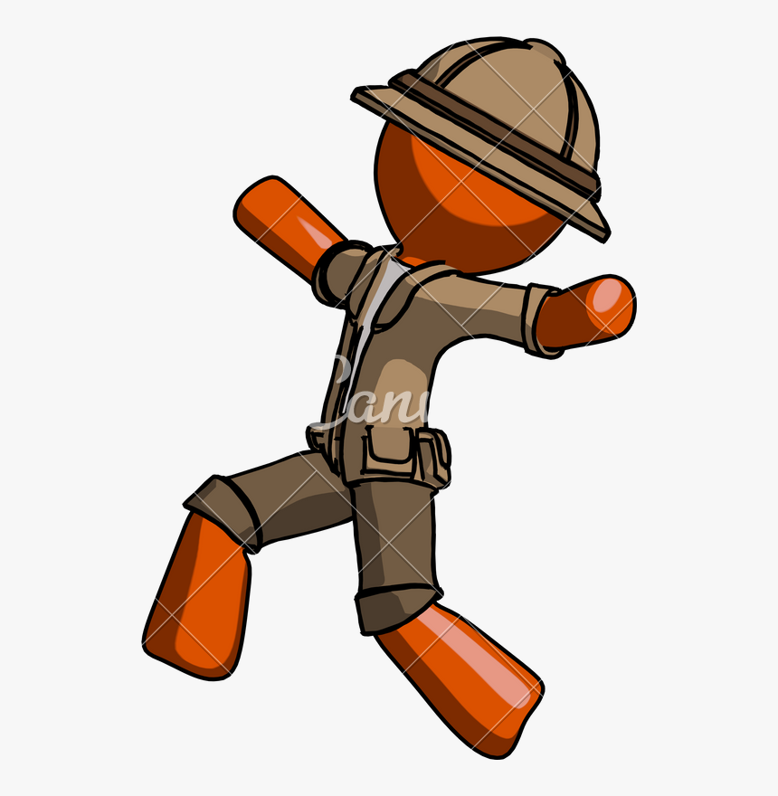 Clip Art Man Running Away - Orange Man Explorer Png, Transparent Png