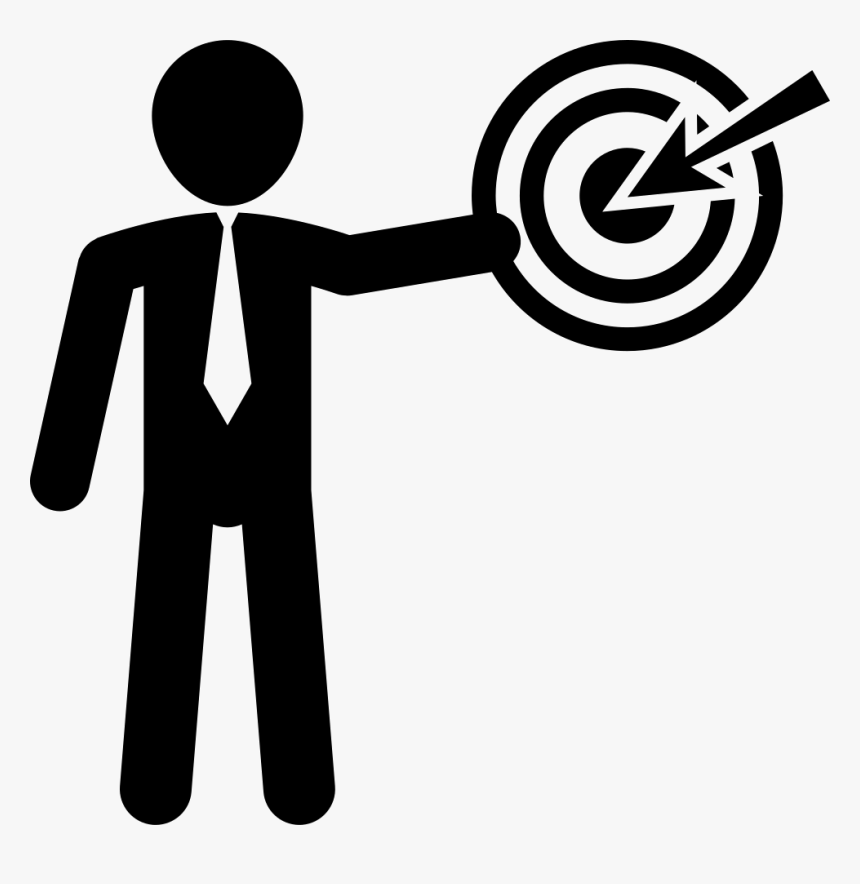 Businessman Presenting A Discussion With Circular Target - Accountant Black And White, HD Png Download