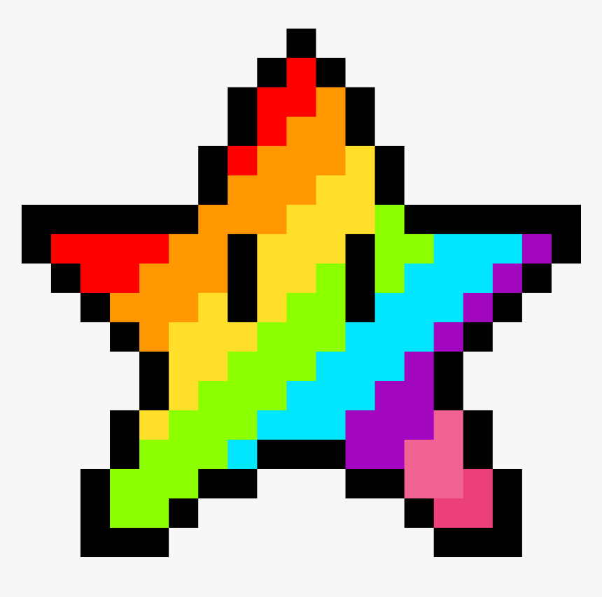 Rainbow Star Pixel Art, HD Png Download