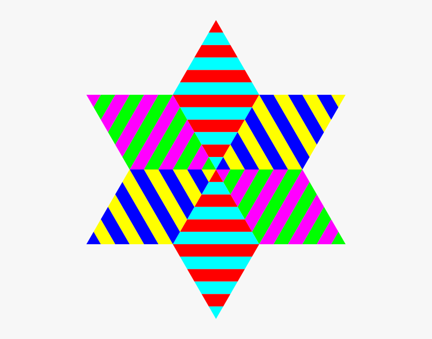 Hexagram Triangle Rainbow Clip Art - Estrellas De Multicolores Arcoiris, HD Png Download