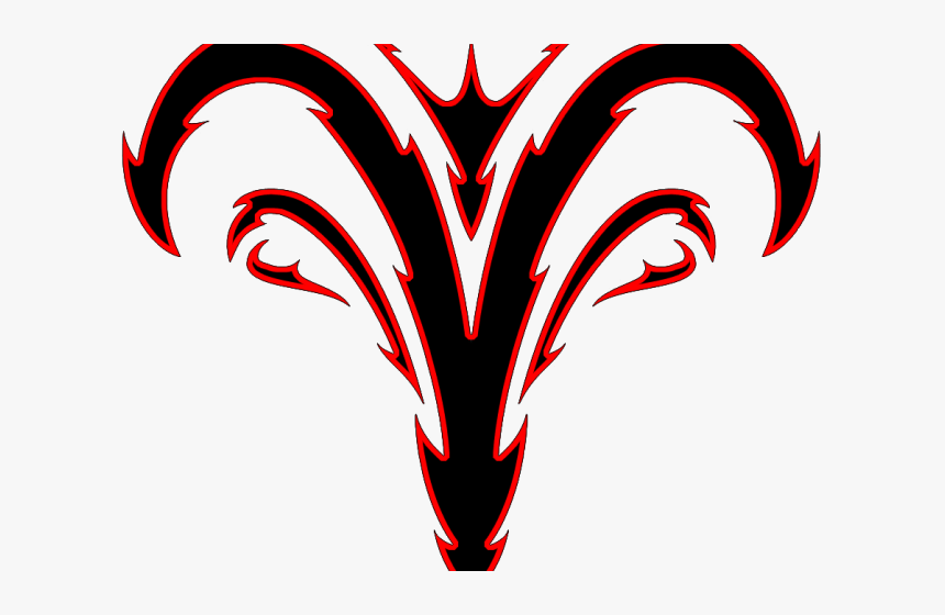Transparent Rams Head Clipart - Tribal Aries Tattoo Designs, HD Png Download
