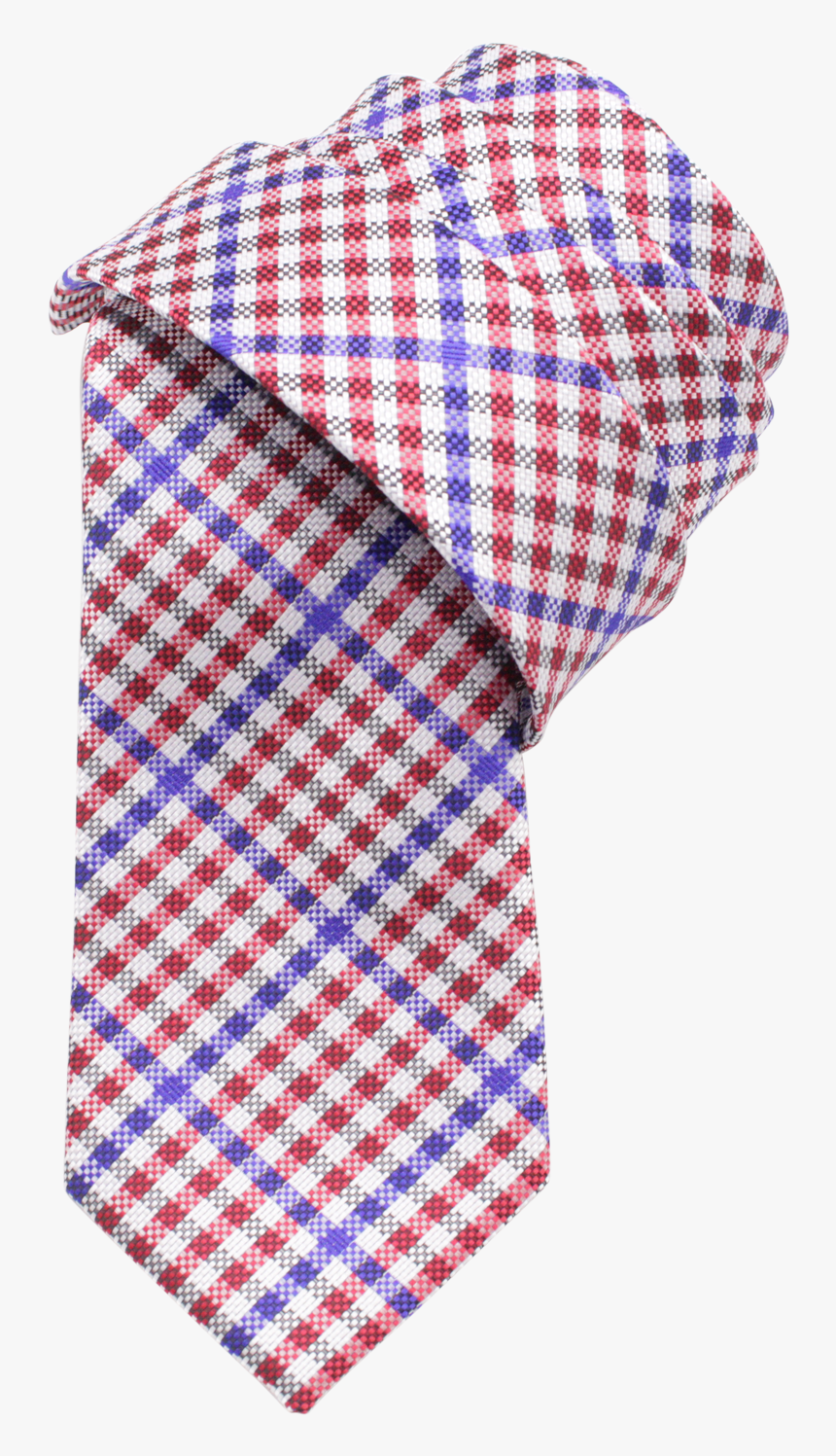 Red, White, And Blue Gingham Patterned Necktie - Tom Ford Black And White Tie, HD Png Download