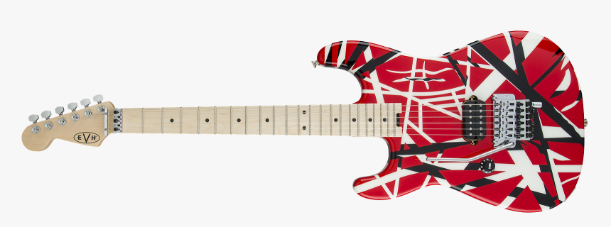 Evh Striped Series Lh R/b/w, Maple Fingerboard, Red, - Evh Striped Series Lh, HD Png Download