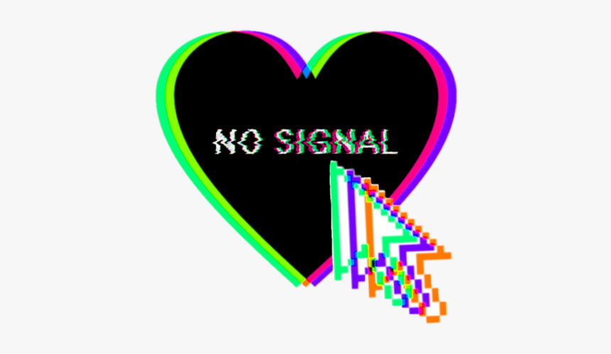 #glitch #glitchy #heart #nosignal #mouss #computer - Heart, HD Png Download