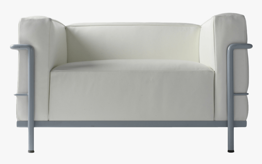 Armchair White Leather - Corbusier Furniture, HD Png Download