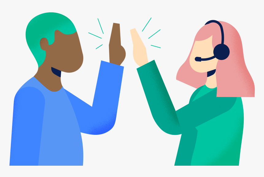 Two People High Five - Automatic Call Distributor, HD Png Download