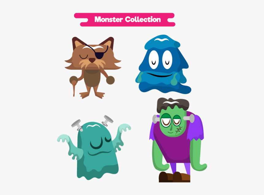 Cute Monsters Character And - มอน ส เตอร์ ตัว การ์ตูน, HD Png Download