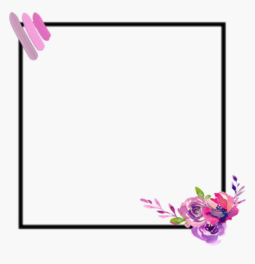 Ftestickers Watercolor Frame Flowers , Png Download - Watercolor Painting, Transparent Png