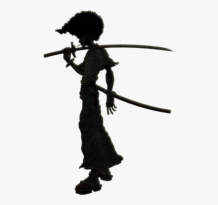 Larg3 - Afro Samurai Silhouette Sticker, HD Png Download