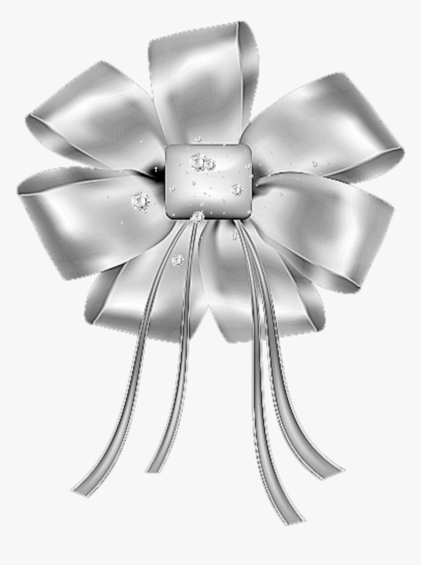 Mq Bows Diamonds Sticker - White Bow Ribbon Transparent Background, HD Png Download