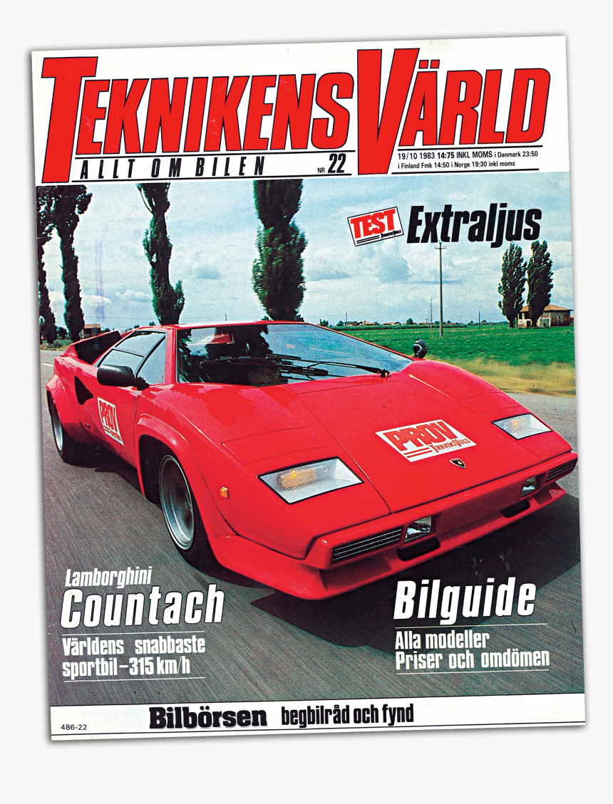Tv 22 1983 Omslag - Lamborghini Countach, HD Png Download